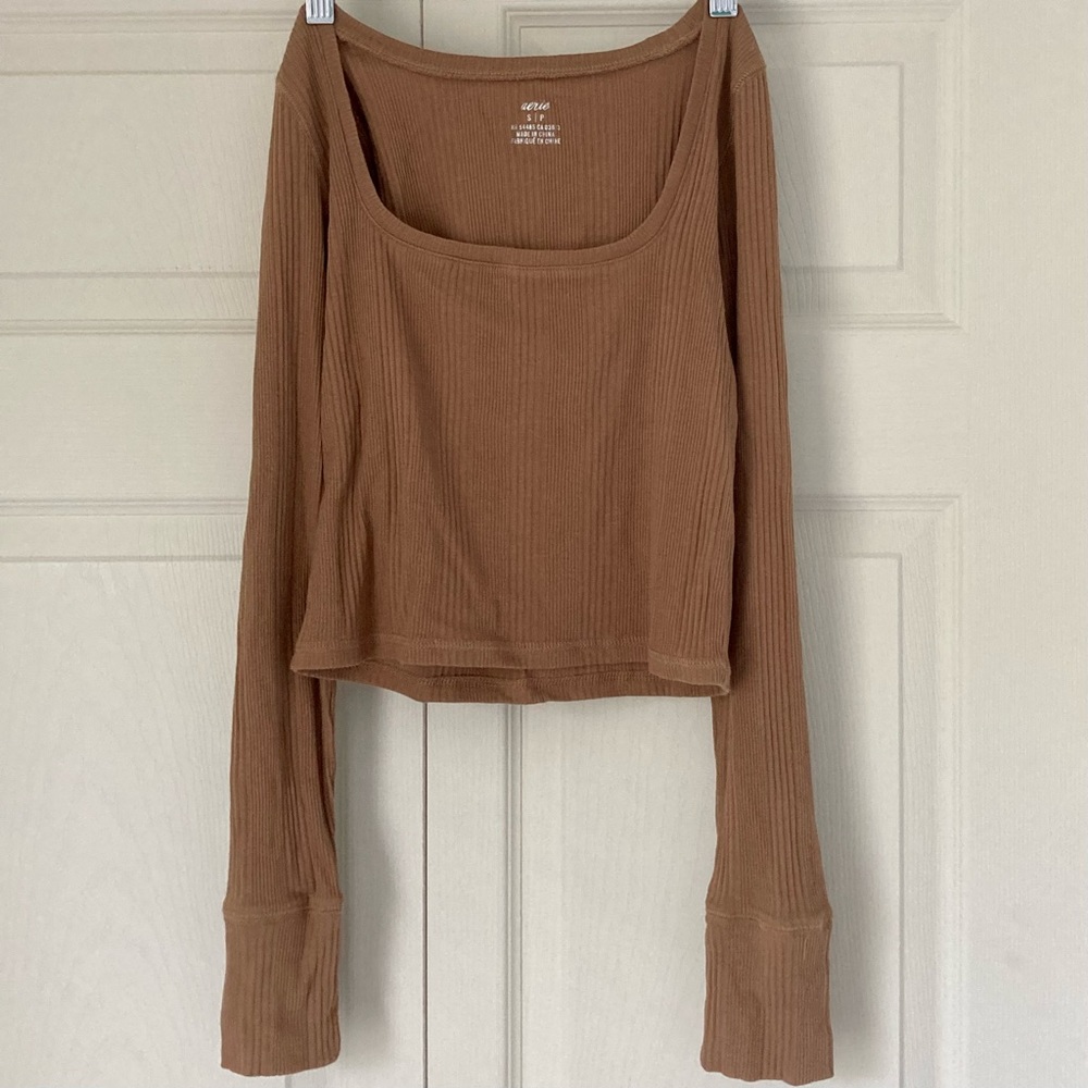 Aerie crop long sleeve tee NWT